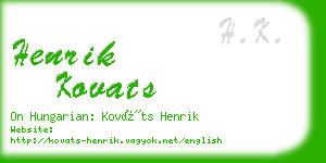 henrik kovats business card